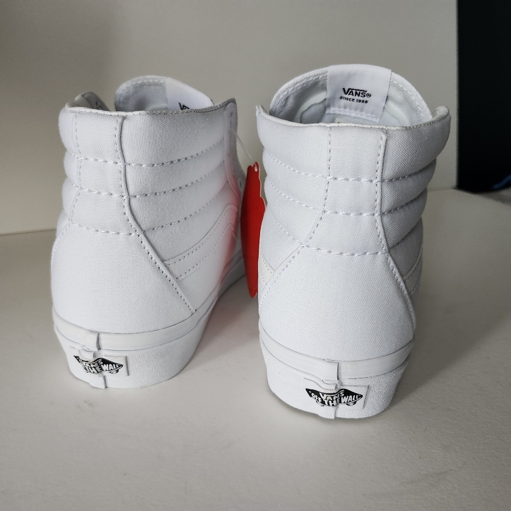 NIB Vans Womens True White Sk8-Hi Hightop Skate Shoes Womens 9.5 Mens 8.0 - Picture 6 of 13